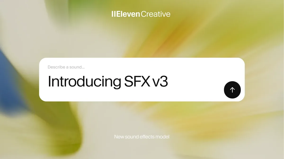 Official ElevenLabs “SFX v3” visual