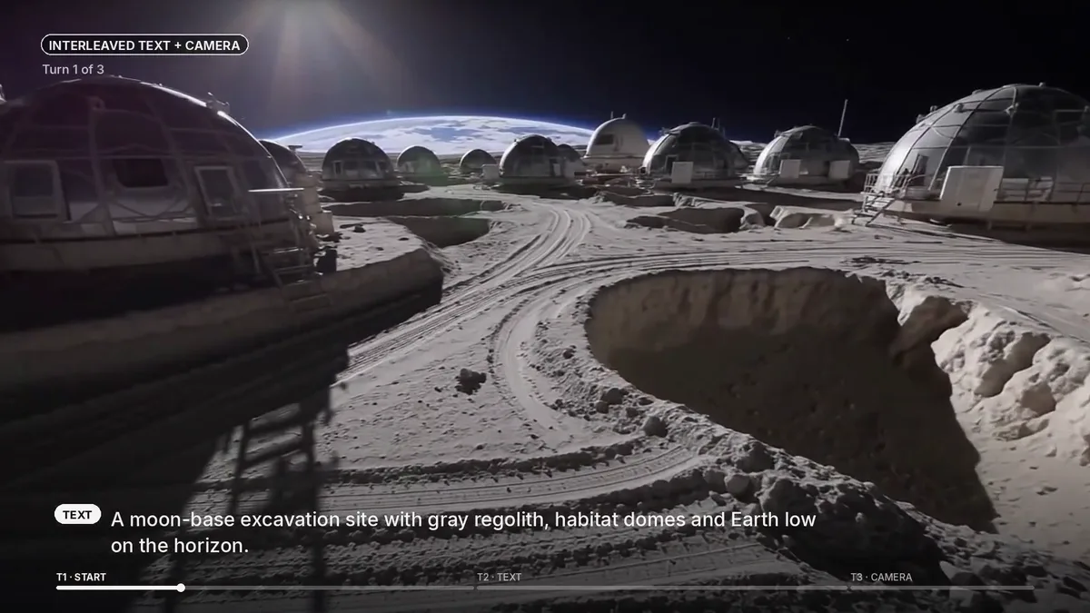 Hy-Nomas: video world generated from a prompt (moon base)